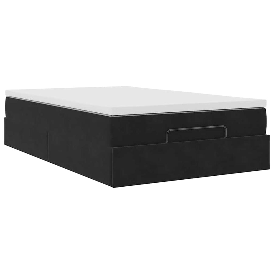 Ottoman bed met matras 120x200cm fluweel zwart