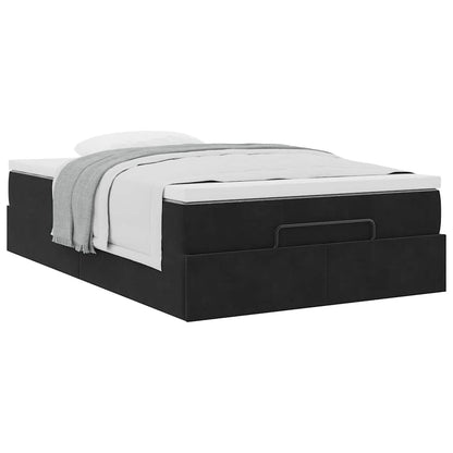 Ottoman bed met matras 120x200cm fluweel zwart