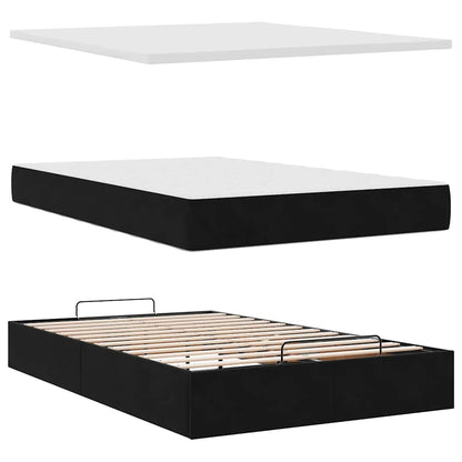 Ottoman bed met matras 120x200cm fluweel zwart