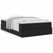 Ottoman bed with mattress 120x200cm velvet black