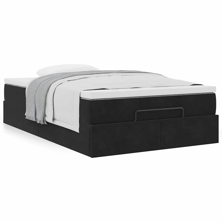 Ottoman bed met matras 120x200cm fluweel zwart