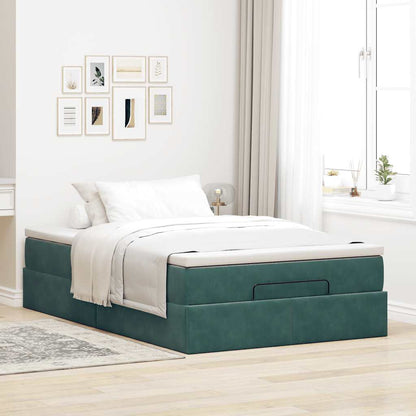 Ottoman bed met matras 120x200cm fluweel donkergroen