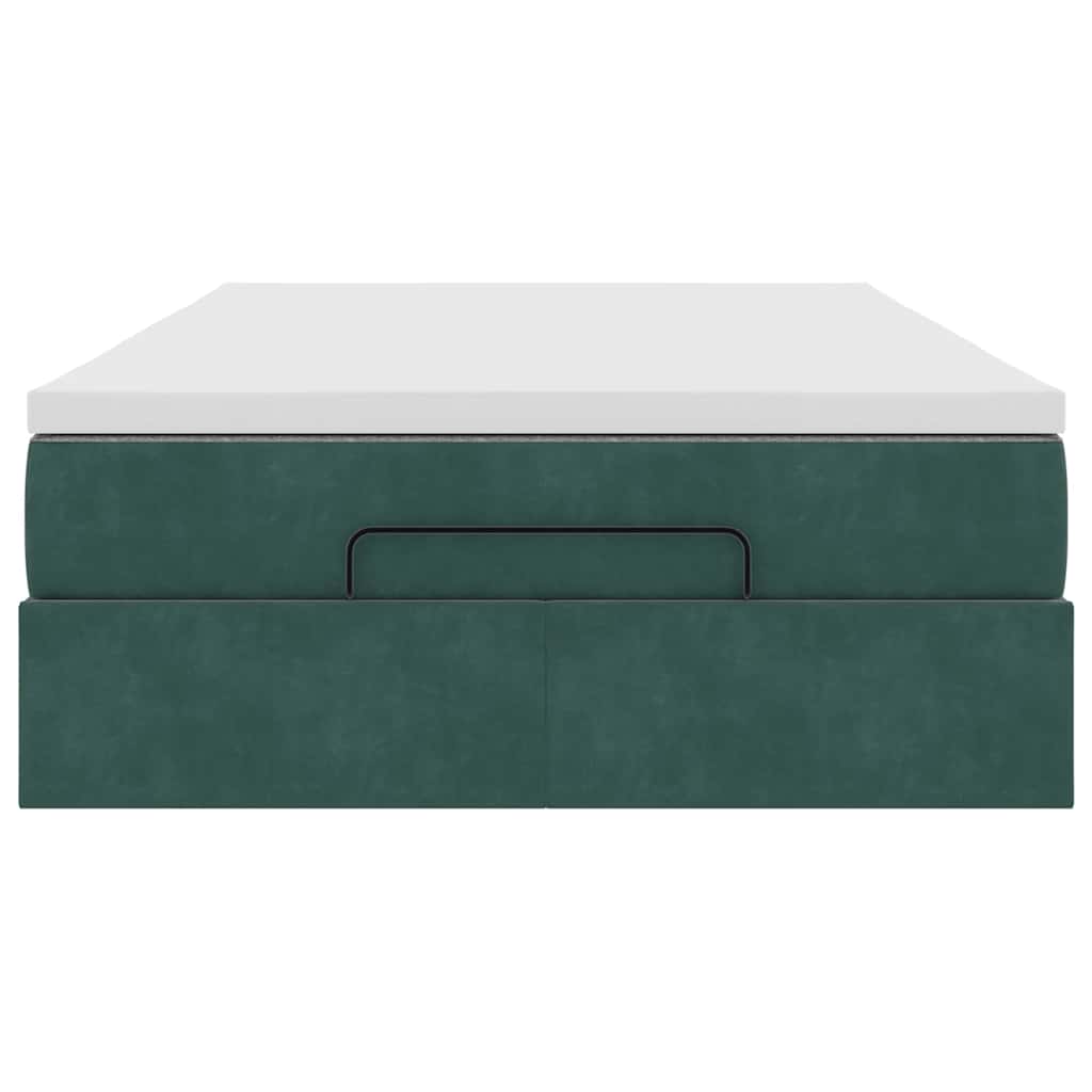 Ottoman bed met matras 120x200cm fluweel donkergroen