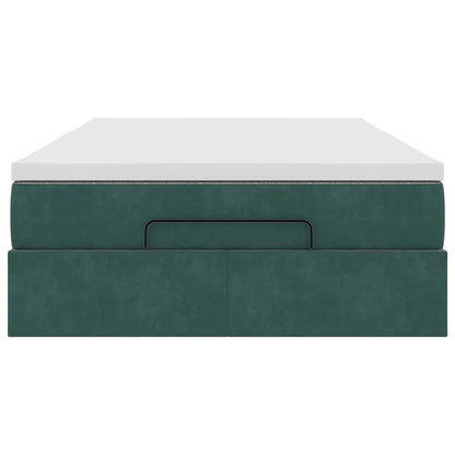 Ottoman bed met matras 120x200cm fluweel donkergroen