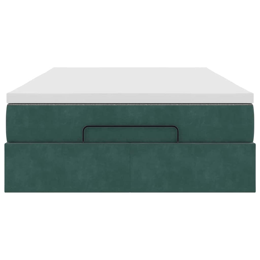Ottoman bed met matras 120x200cm fluweel donkergroen