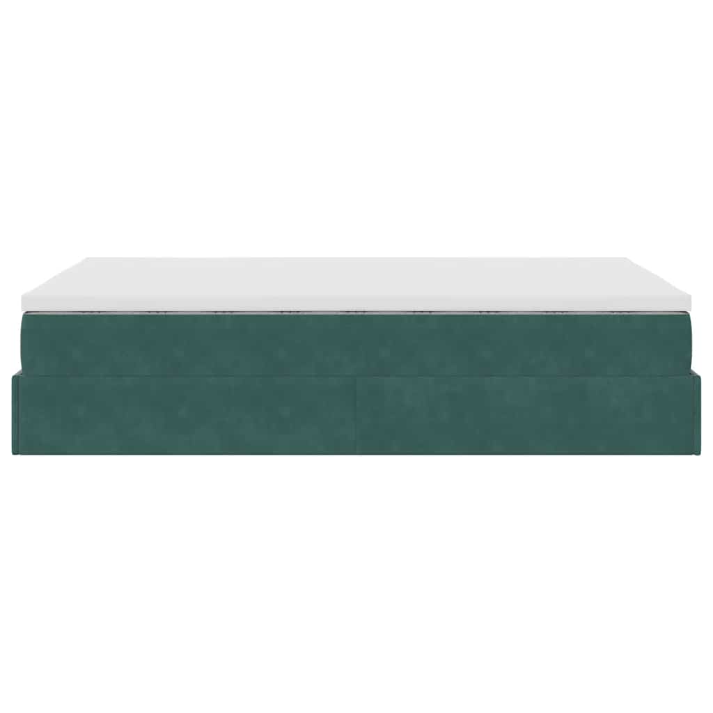 Ottoman bed met matras 120x200cm fluweel donkergroen