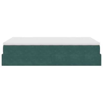 Ottoman bed met matras 120x200cm fluweel donkergroen