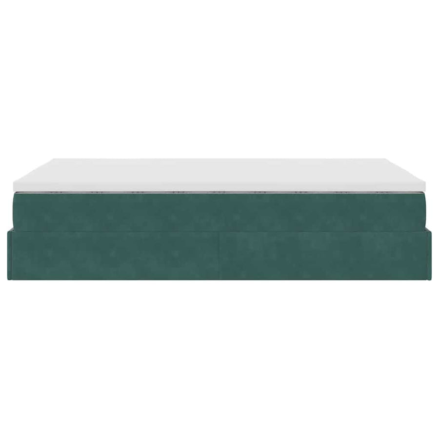 Ottoman bed met matras 120x200cm fluweel donkergroen