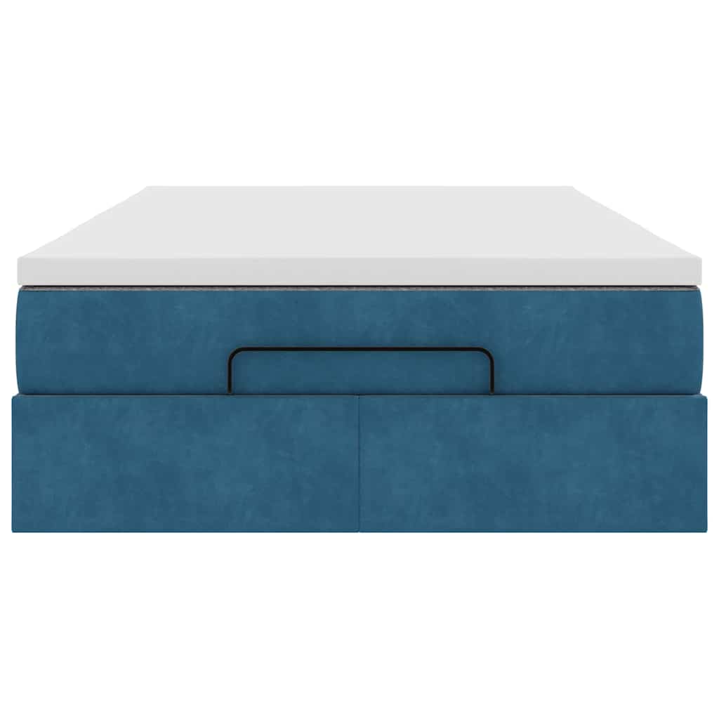 Ottoman bed met matras 120x200cm fluweel donkerblauw