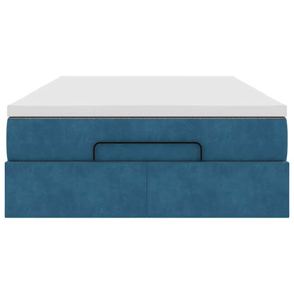 Ottoman bed met matras 120x200cm fluweel donkerblauw