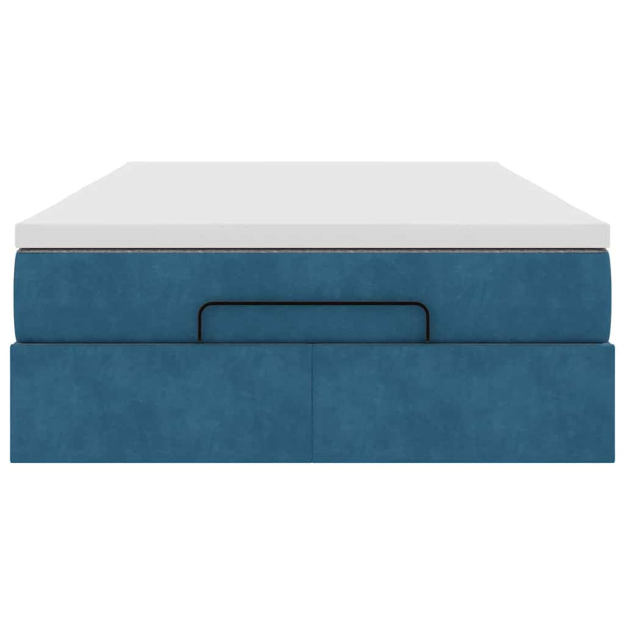 Ottoman bed met matras 120x200cm fluweel donkerblauw