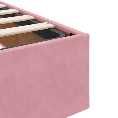 Ottoman bed met matras 120x200cm fluweel roze