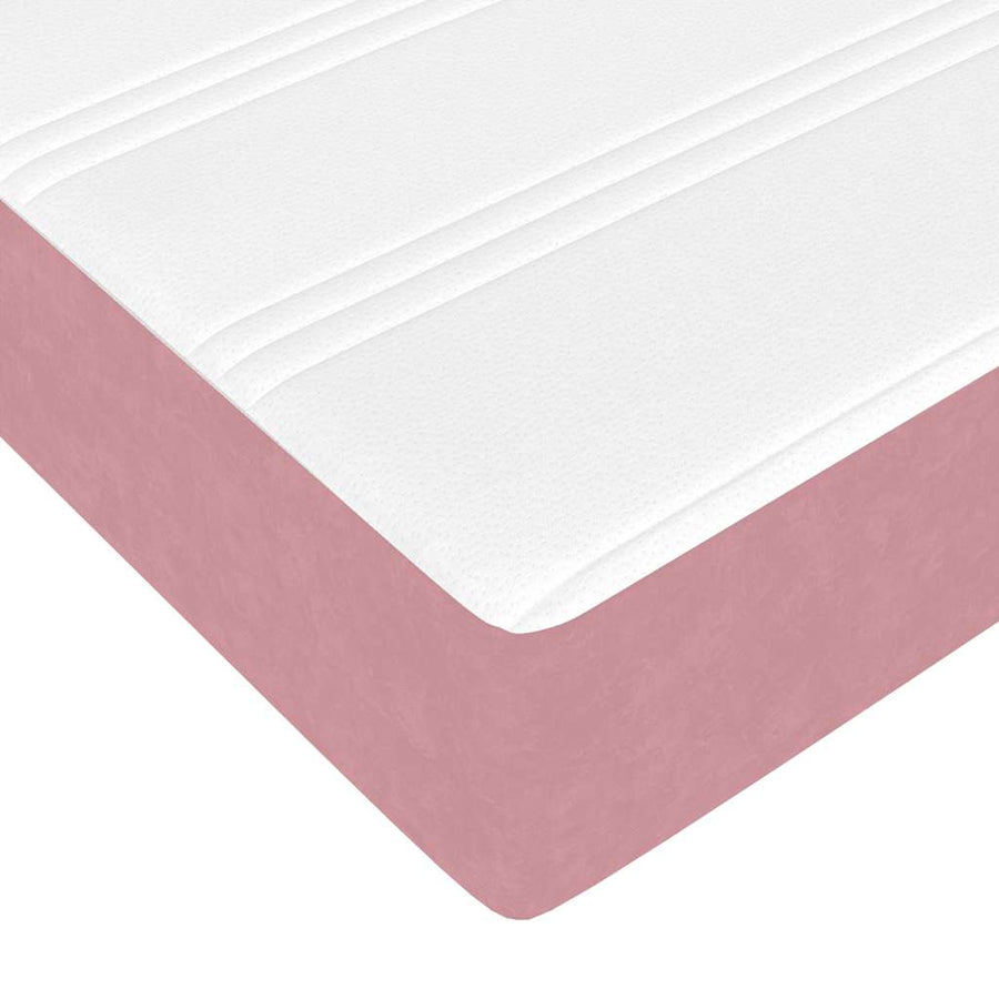 Ottoman bed met matras 120x200cm fluweel roze