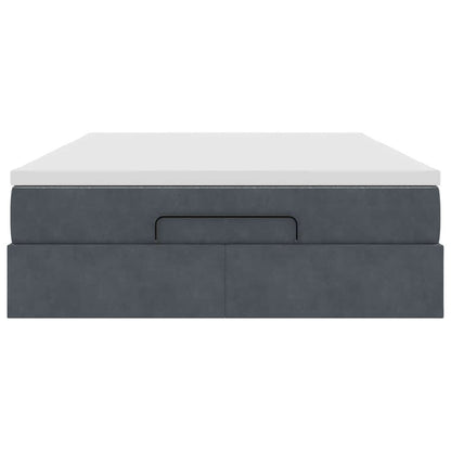 Ottoman bed met matras 140x190cm fluweel donkergrijs