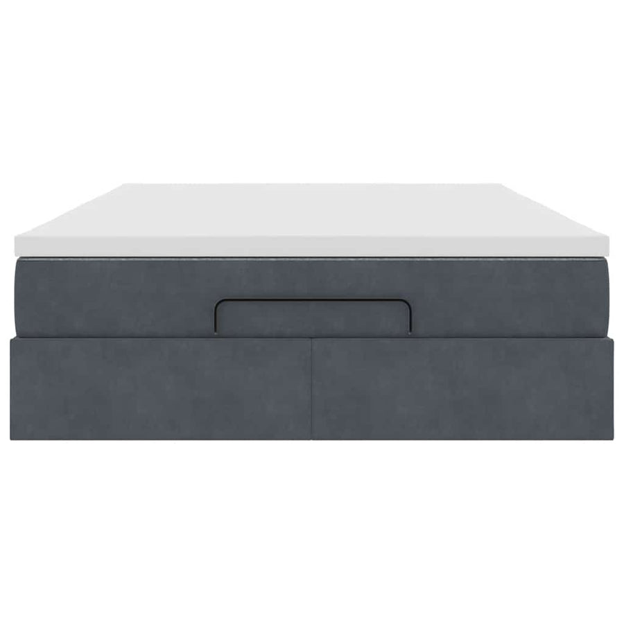 Ottoman bed met matras 140x190cm fluweel donkergrijs