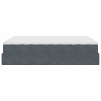Ottoman bed met matras 140x190cm fluweel donkergrijs