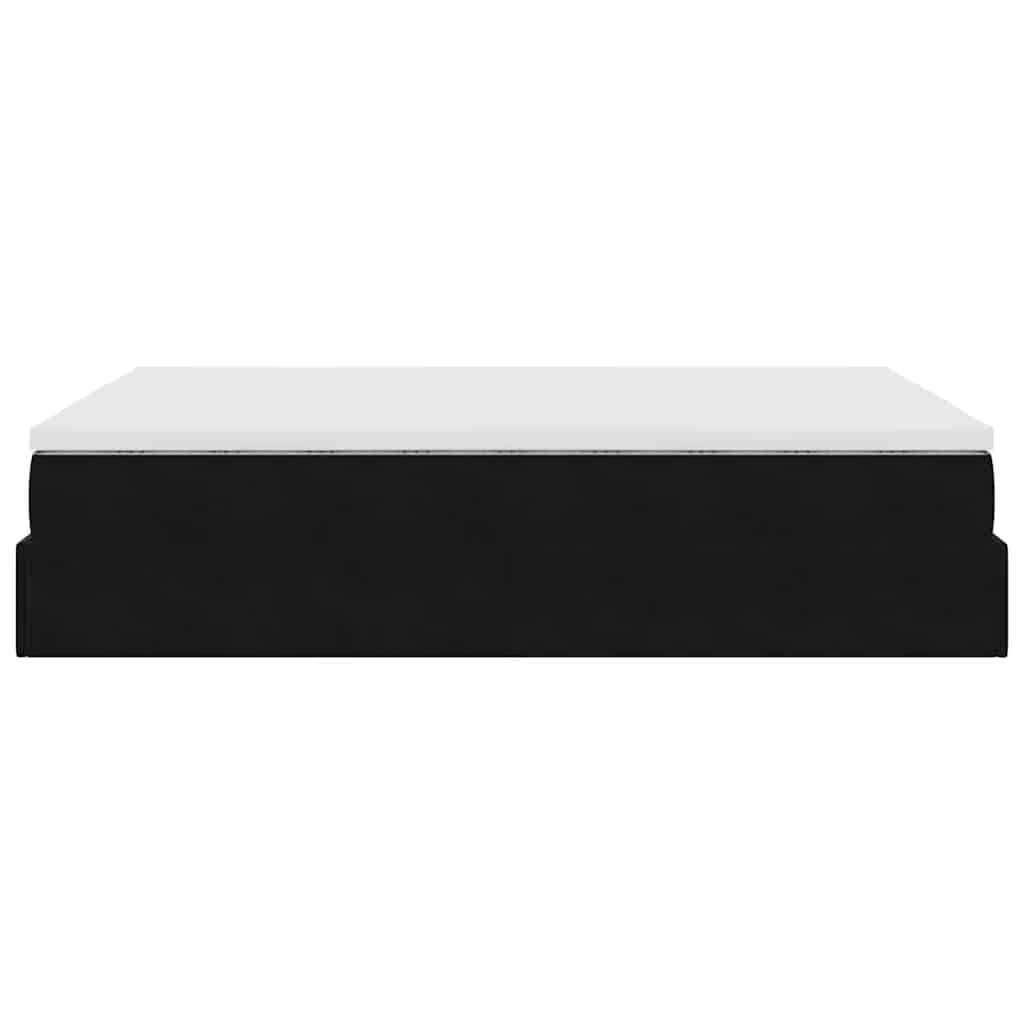 Ottoman bed met matras 140x190cm fluweel zwart