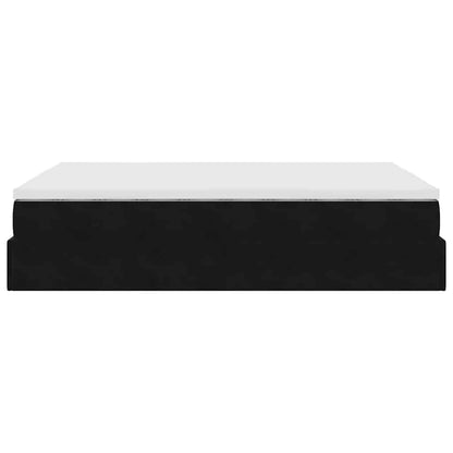 Ottoman bed met matras 140x190cm fluweel zwart