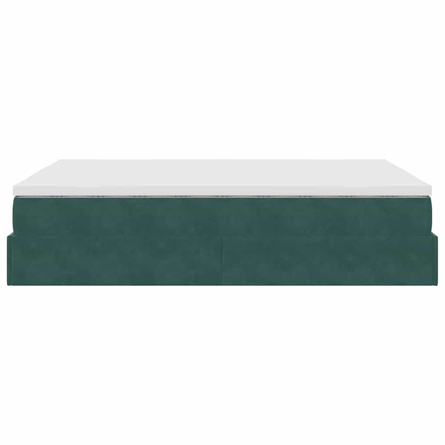 Ottoman bed met matras 140x190cm fluweel donkergroen