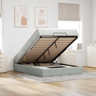 Ottomaans bed met matras 140x200 cm lichtgrijs
