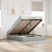 Ottomaans bed met matras 140x200 cm lichtgrijs