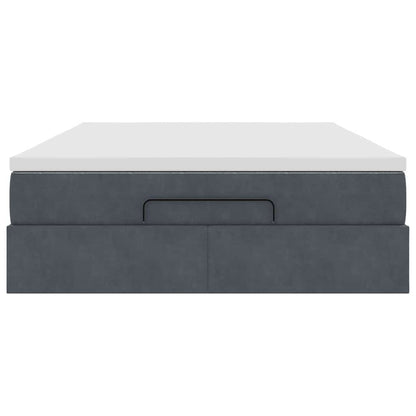 Ottoman bed met matras 140x200cm fluweel donkergrijs