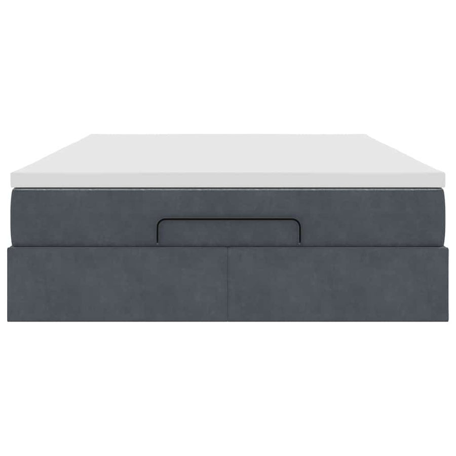 Ottoman bed met matras 140x200cm fluweel donkergrijs