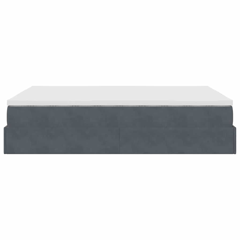 Ottoman bed met matras 140x200cm fluweel donkergrijs
