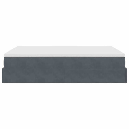 Ottoman bed met matras 140x200cm fluweel donkergrijs