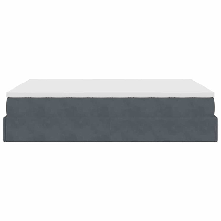 Ottoman bed met matras 140x200cm fluweel donkergrijs