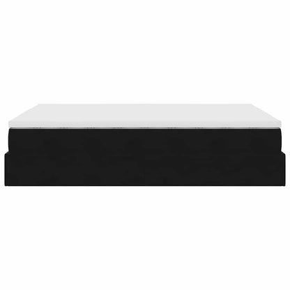 Ottoman Bed Met Matras 140X200Cm Fluweel 140 x 200 cm Zwart