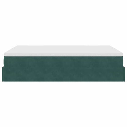 Ottoman bed met matras 140x200cm fluweel donkergroen