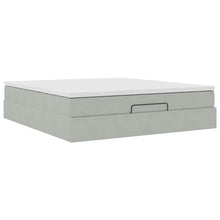 Ottoman bed met matras 160x200cm fluweel lichtgrijs
