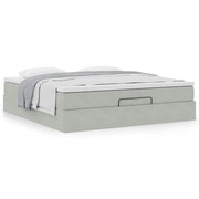 Ottoman bed met matras 160x200 cm lichtgrijs
