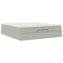 Ottoman bed met matras 180x200cm fluweel lichtgrijs