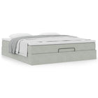 Ottoman bed met matras 180x200 cm lichtgrijs fluweel