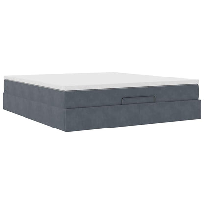 Ottoman bed met matras 180x200cm fluweel donkergrijs