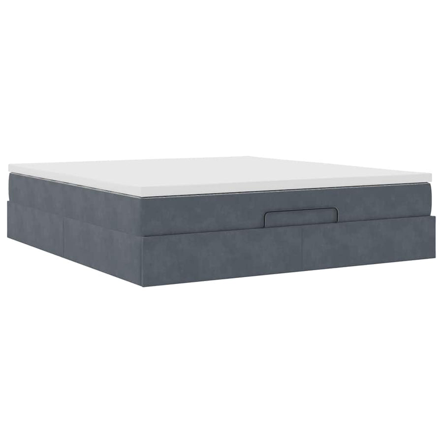 Ottoman bed met matras 180x200cm fluweel donkergrijs