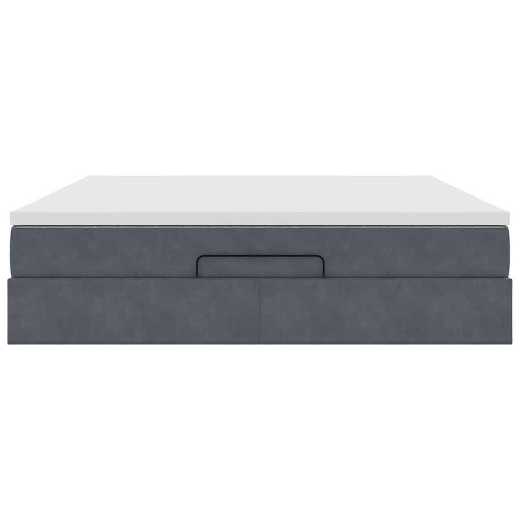 Ottoman bed met matras 180x200cm fluweel donkergrijs