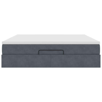 Ottoman bed met matras 180x200cm fluweel donkergrijs