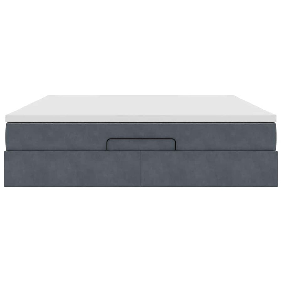 Ottoman bed met matras 180x200cm fluweel donkergrijs