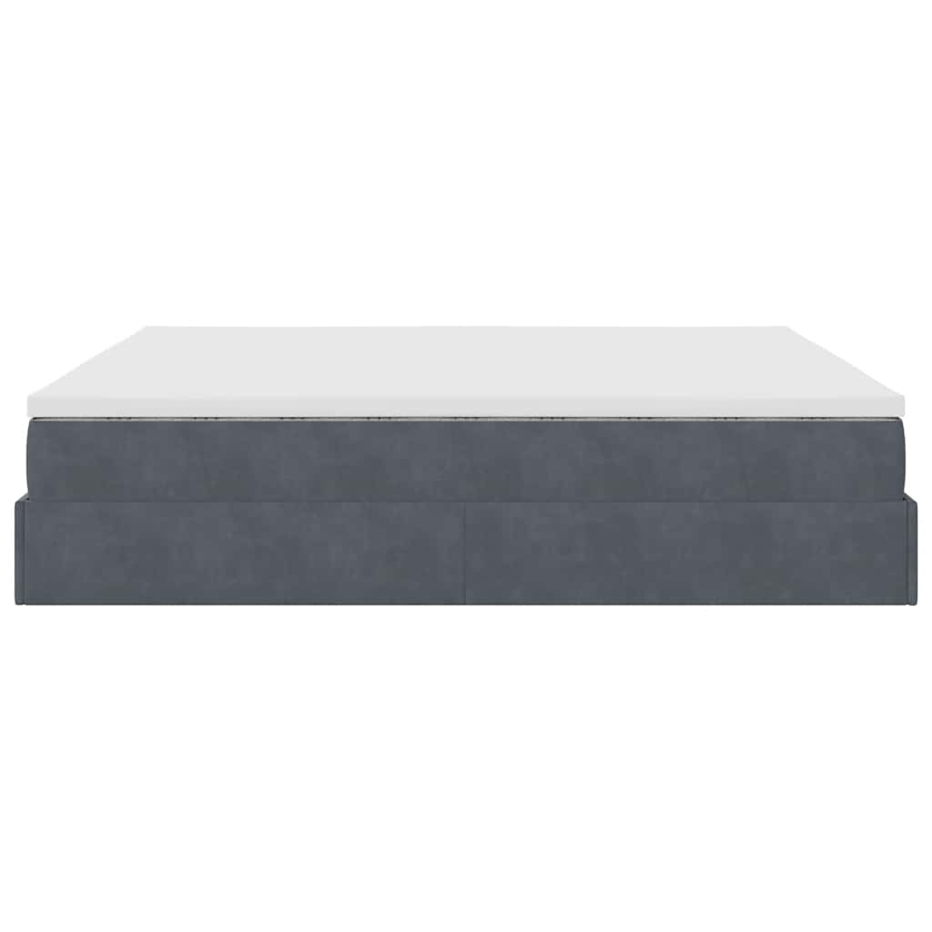 Ottoman bed met matras 180x200cm fluweel donkergrijs