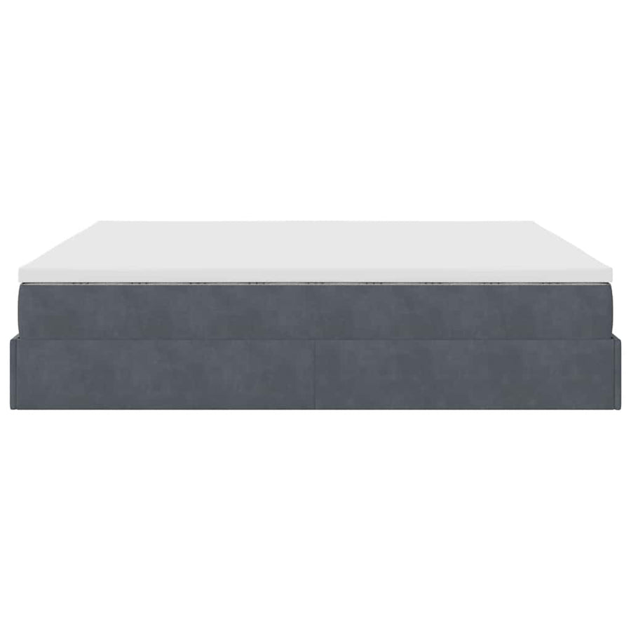 Ottoman bed met matras 180x200cm fluweel donkergrijs