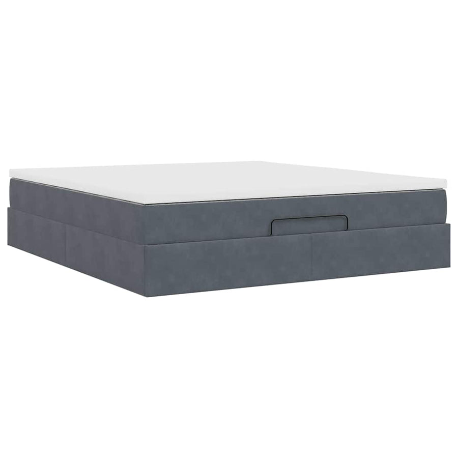 Ottoman bed met matras 180x200cm fluweel donkergrijs