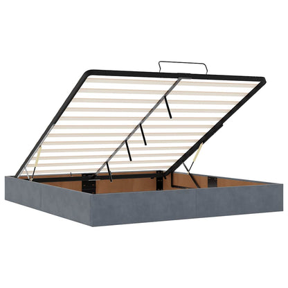 Ottoman bed met matras 180x200cm fluweel donkergrijs