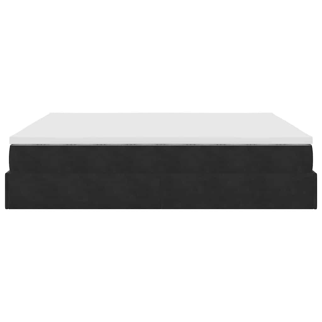Ottoman bed met matras 180x200cm fluweel zwart
