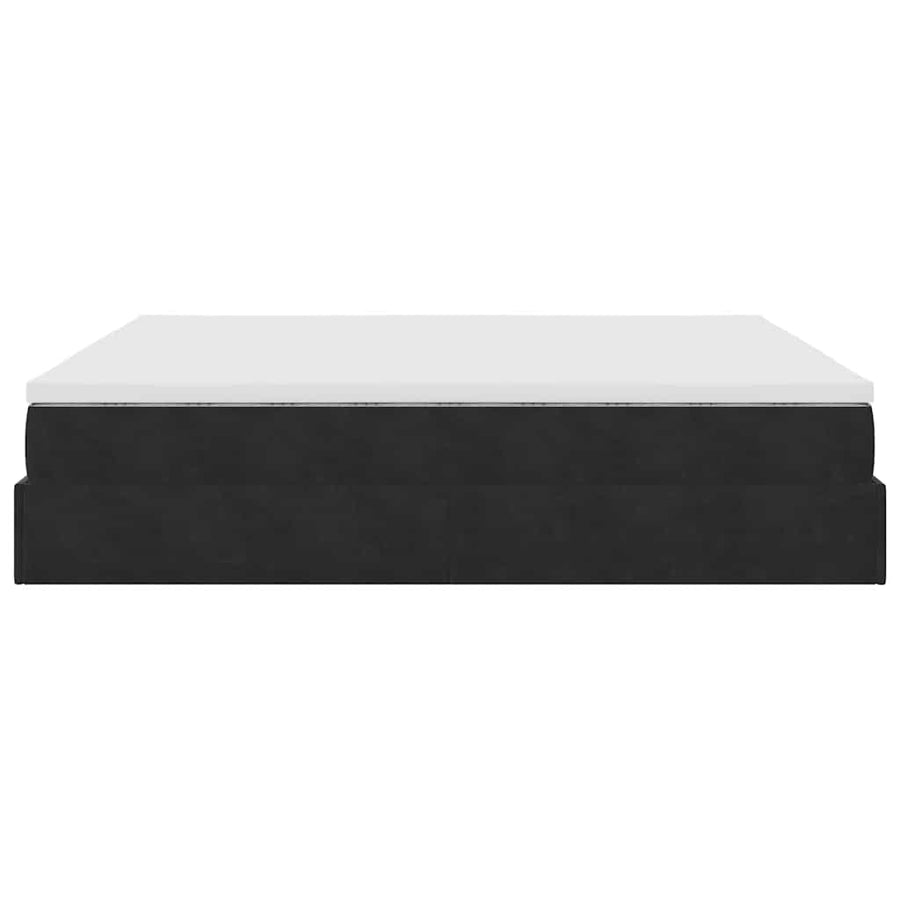 Ottoman bed met matras 180x200cm fluweel zwart