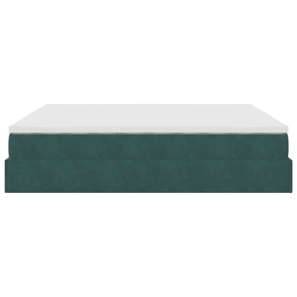 Ottoman bed met matras 180x200 cm fluweel donkergroen
