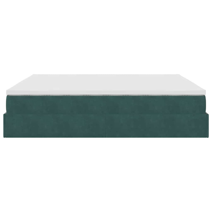 Ottoman bed met matras 180x200 cm fluweel donkergroen