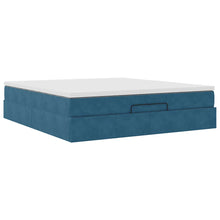 Ottoman bed met matras 180x200 cm fluweel donkerblauw